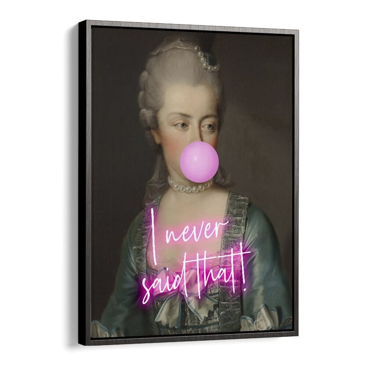Captivating altered art print "I NEVER SAID THAT II" by Grace Digital Art Co., framed for stunning decor.