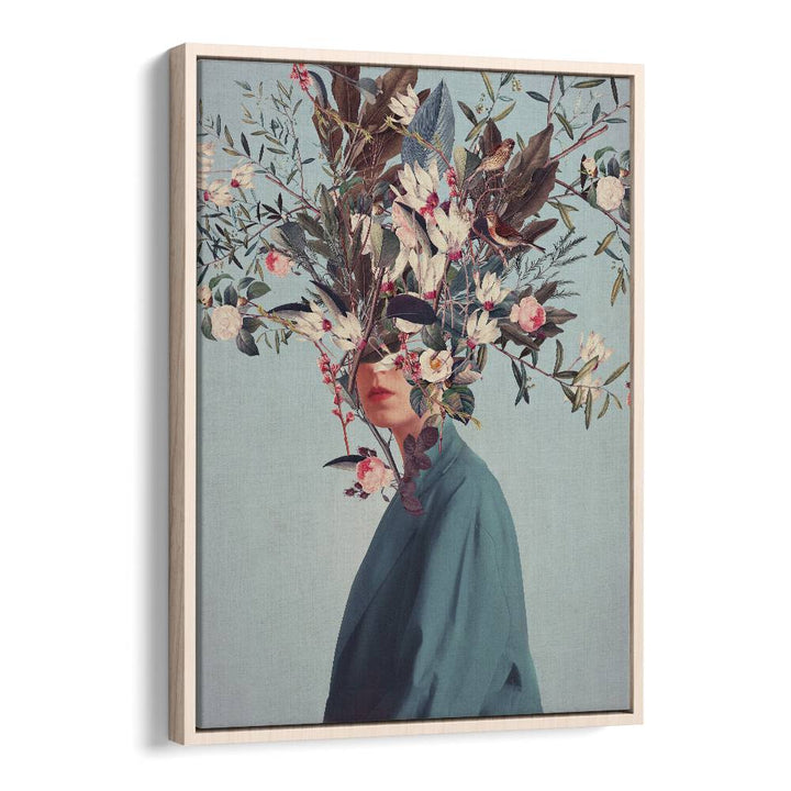 Surreal art print "I WAS HIDDEN BUT YOU SAW ME" by Frank Moth, showcasing vibrant floral elements and imagination.