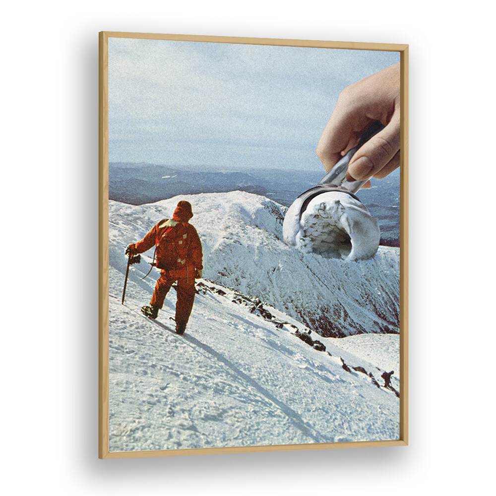 Surreal art print "Ice Cream Mountain - Cookies A Cream" by Vertigo Artography, blending whimsy and winter.