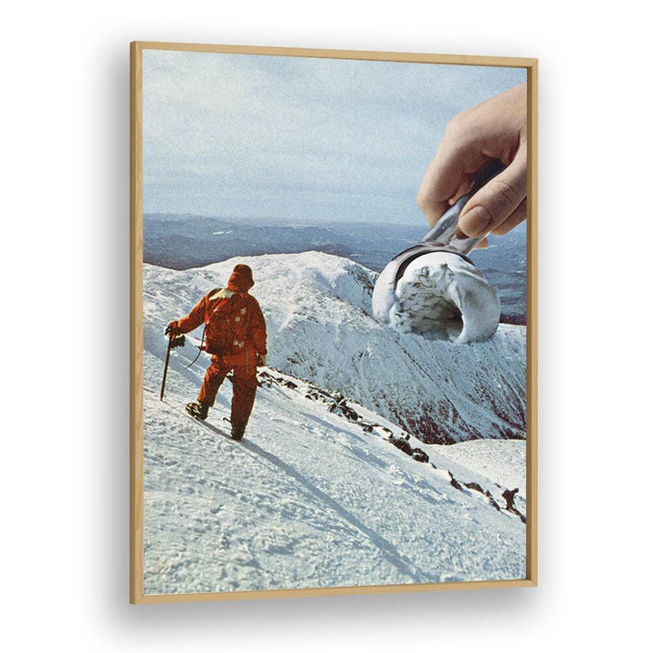 Surreal art print "Ice Cream Mountain - Cookies A Cream" by Vertigo Artography, blending whimsy and winter.