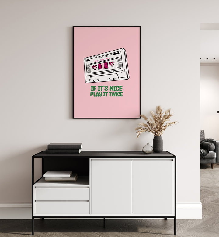 "If It's Nice Play It Twice, movie posters enhance your space with inspiring music quotes and vibrant design."