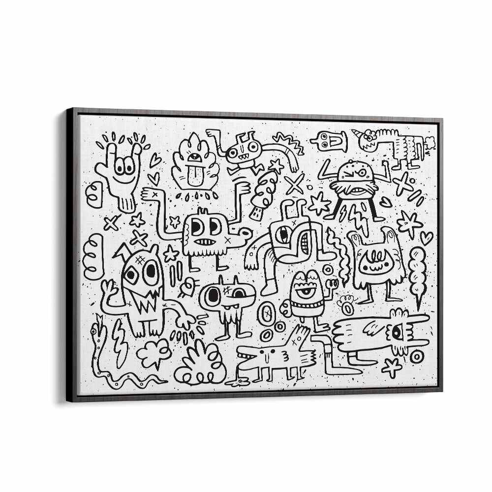 Whimsical IMAGINARY FRIENDS, COMIC POSTERS bring childhood nostalgia to your walls with playful doodle art.