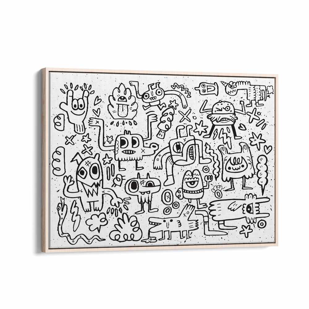 Whimsical IMAGINARY FRIENDS, COMIC POSTERS in doodle art style, perfect for adding creativity to your walls.