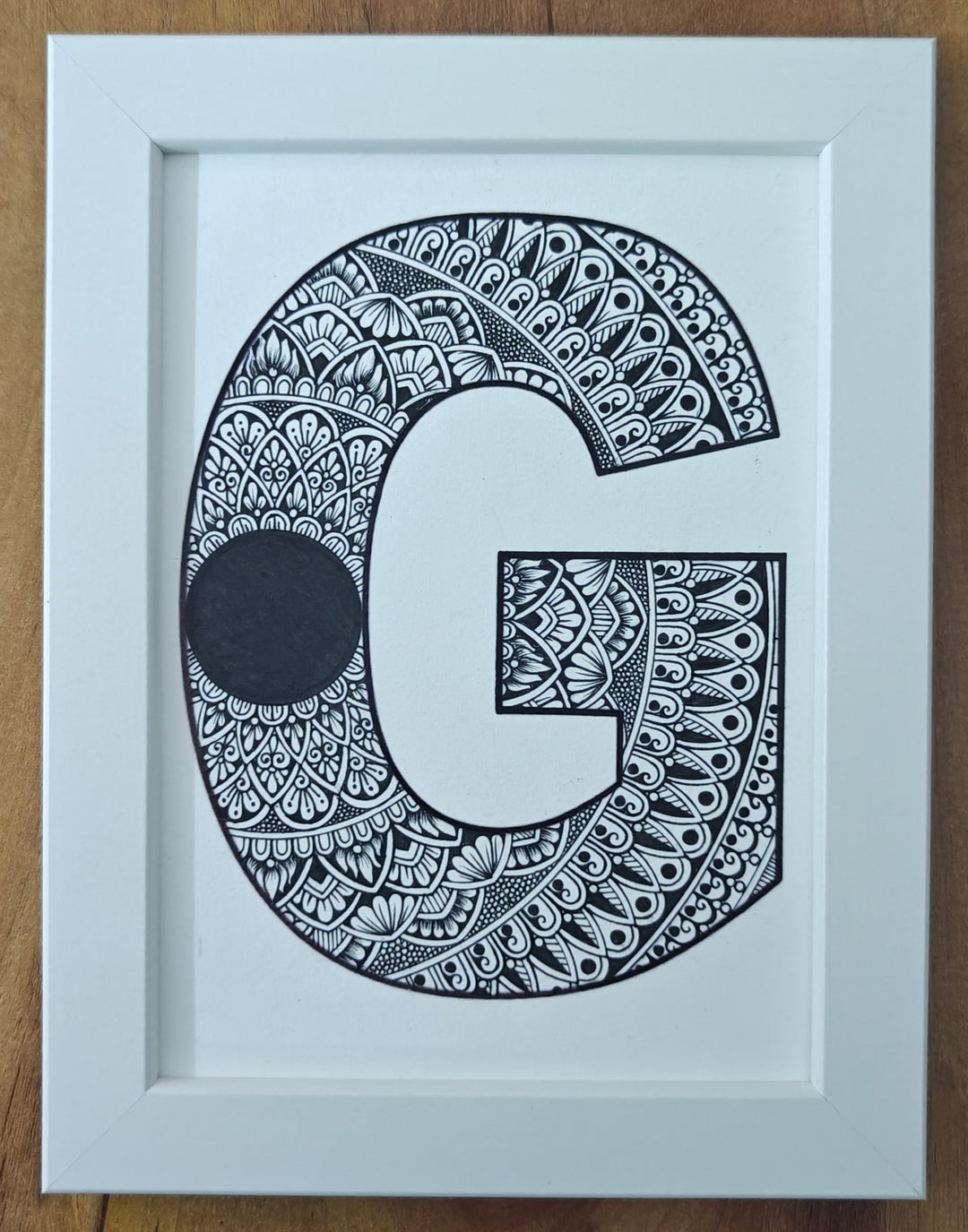 G ALPHABET MANDALA , HANDMADE ARTWORKS