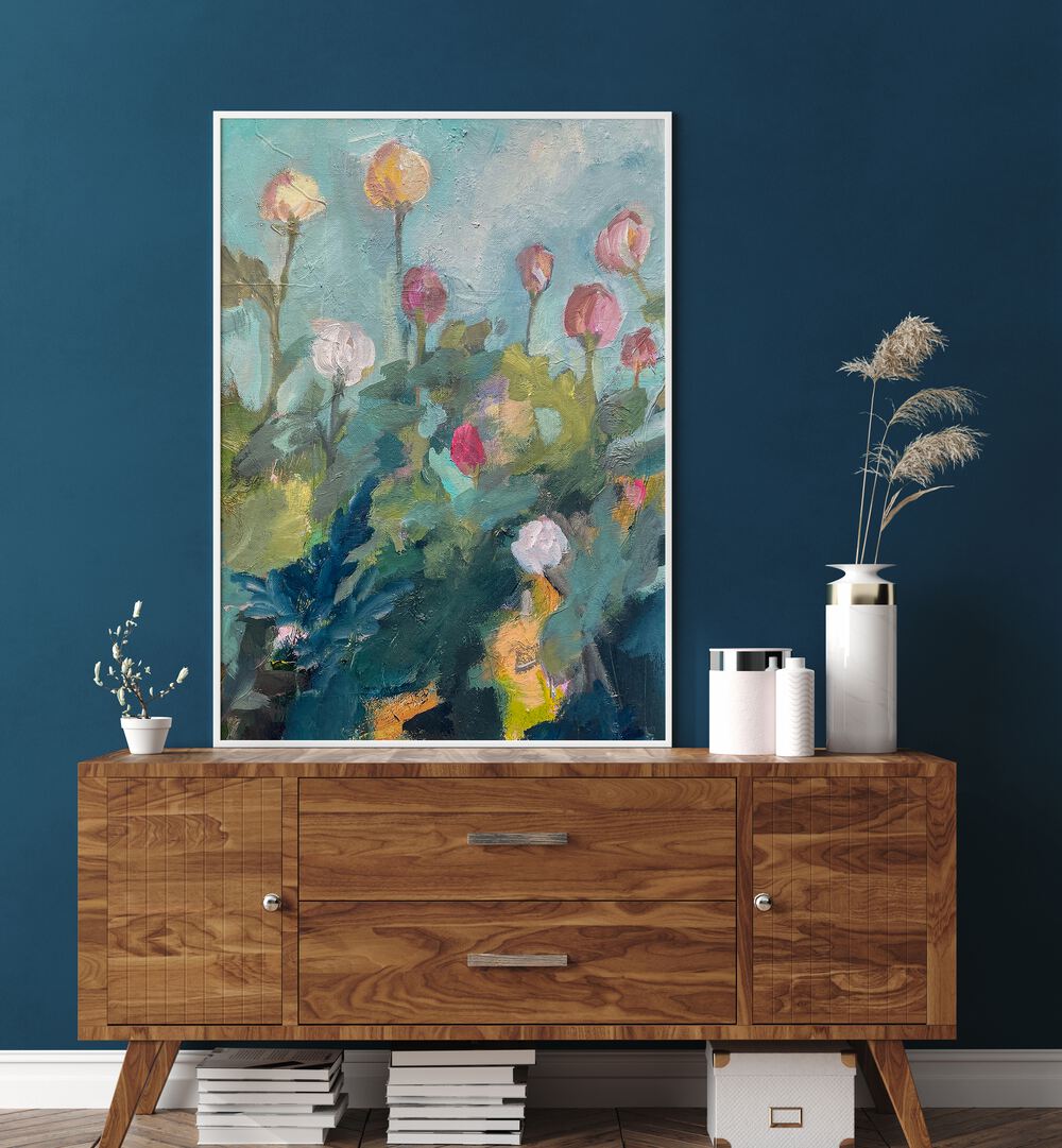 Vibrant IMPRESSIONISTIC BLOOMS, FLORAL FLOWER PAINTINGS enhancing modern interiors with abstract floral artistry.