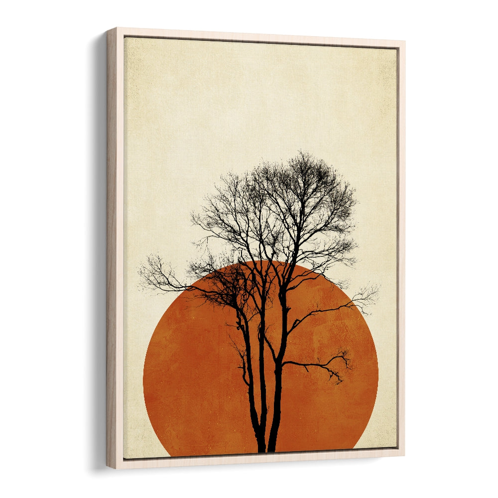Captivating "In the Wilderness" landscape paintings featuring a solitary tree silhouette, available at Asianmon.
