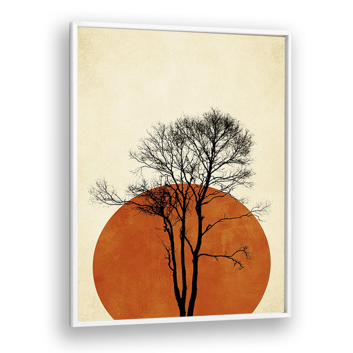 Serene landscape painting "In the Wilderness" featuring a silhouetted tree, available at Asianmon.