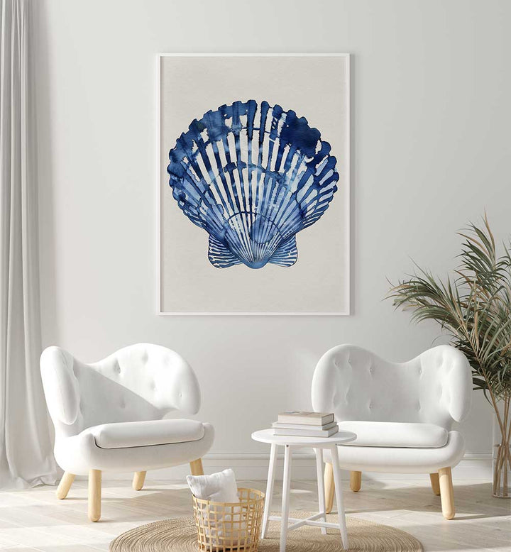INDIGO SEASHELL , BEACH PAINTINGS