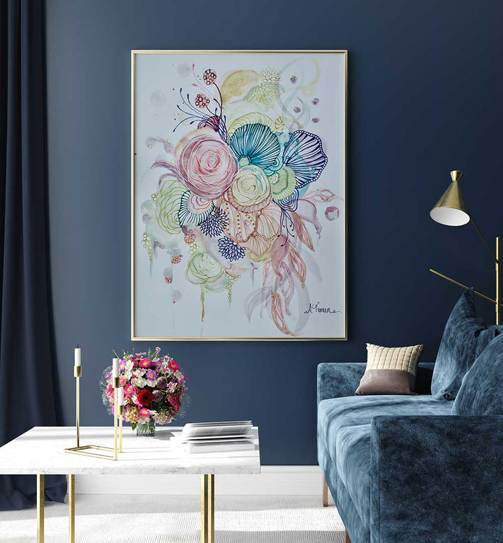 Colorful abstract florals in the INDULGENCE, FLORAL FLOWER PAINTINGS enhance any space with elegance and charm.
