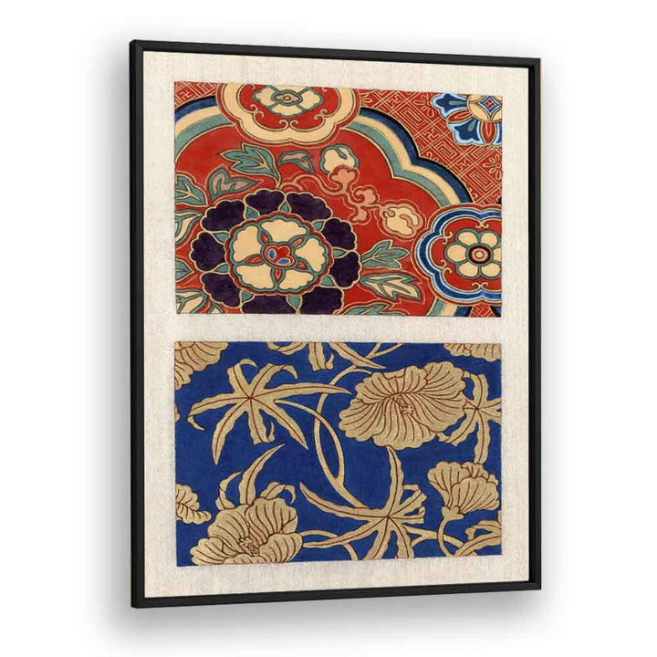 Timeless elegance of ITO NISHIKI, KIMONO PATTERN (1750-1900), JAPANESE PAINTINGS in a black frame for your decor.