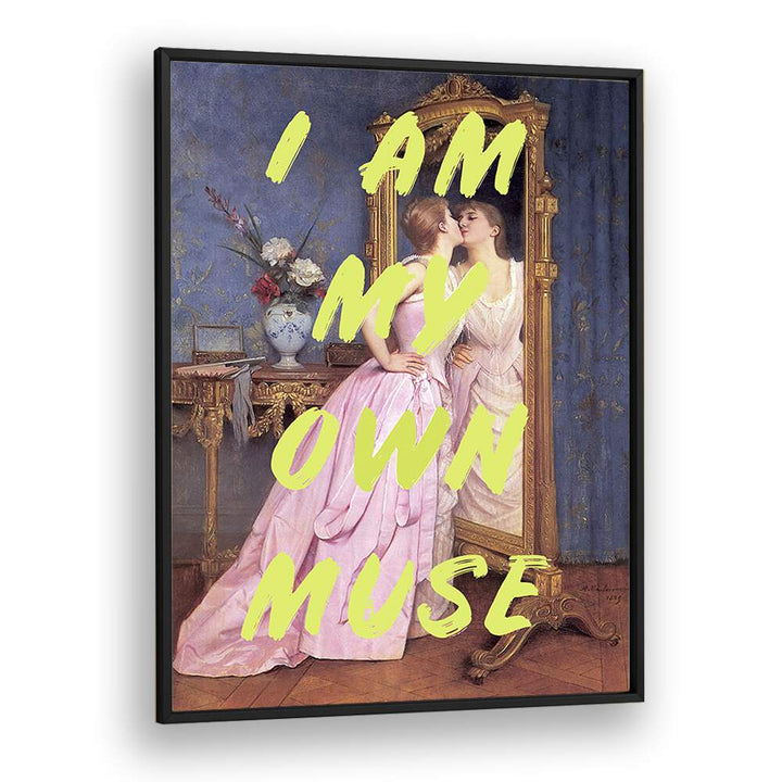 Elevate your space with I'M MY OWN MUSE, ALTERED ART PRINTS by Grace Digital Art Co in a sleek black frame.