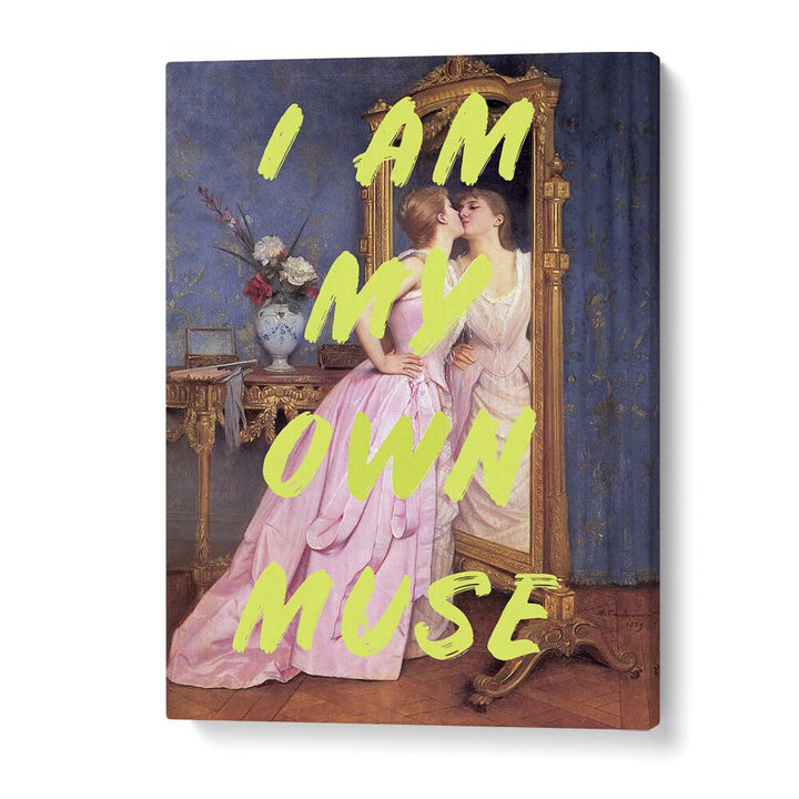 Contemporary altered art print, "I'M MY OWN MUSE," by Grace Digital Art Co, adds flair to any space.