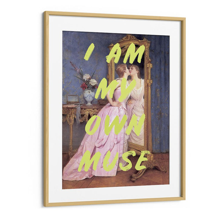 Elegant altered art print, "I'M MY OWN MUSE," by Grace Digital Art Co, framed beautifully to enhance any space.