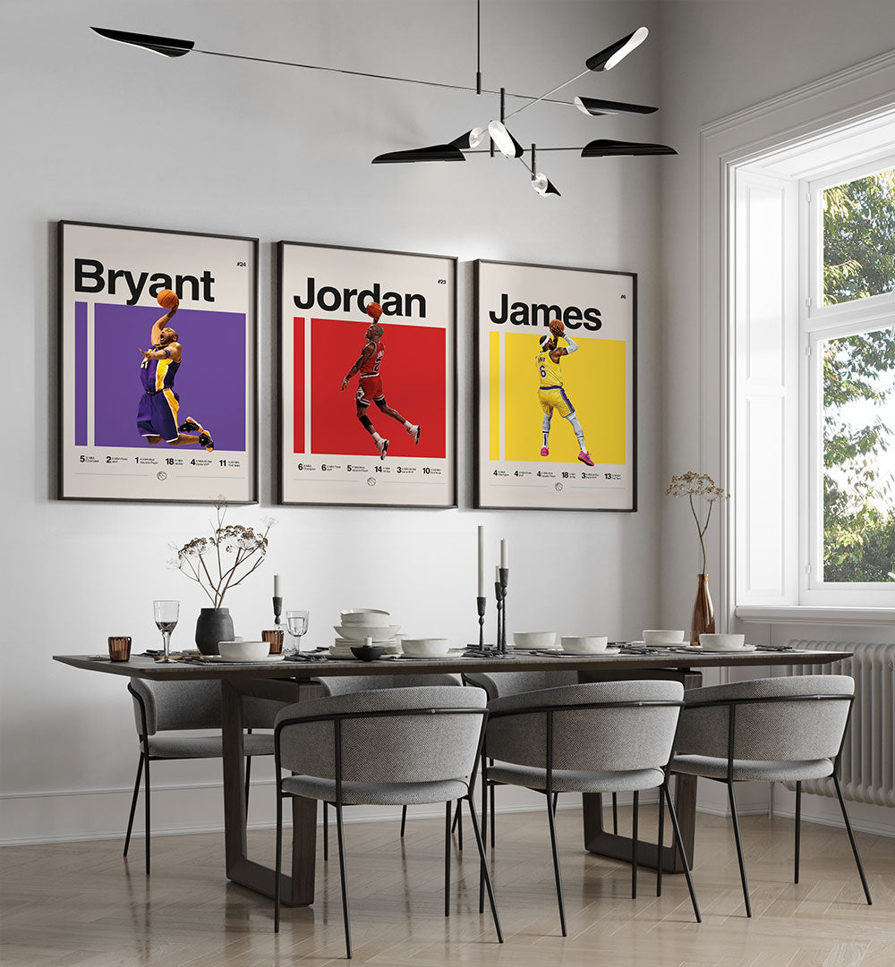 ICONS IN ACTION , SET OF 3 PAINTINGS