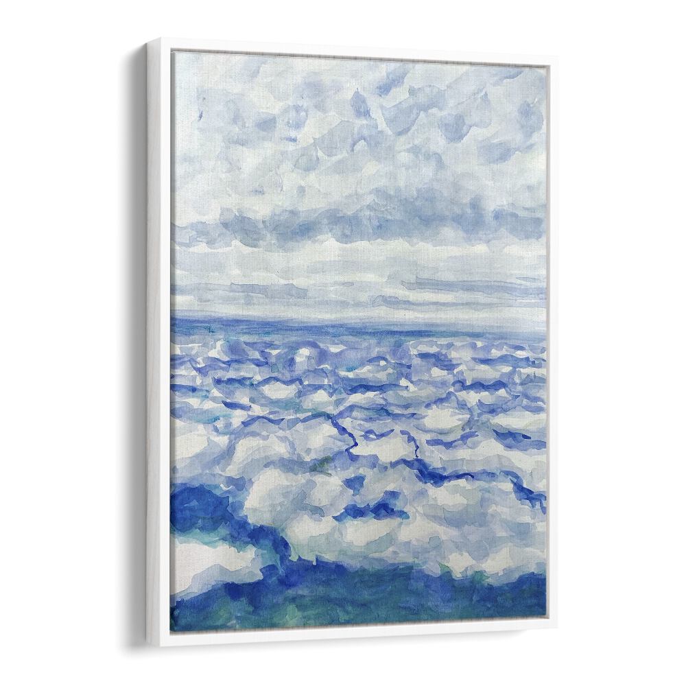 Serene "In the Clouds" landscape paintings by Key and Sea Creative, showcasing ethereal beauty above tranquil waters.