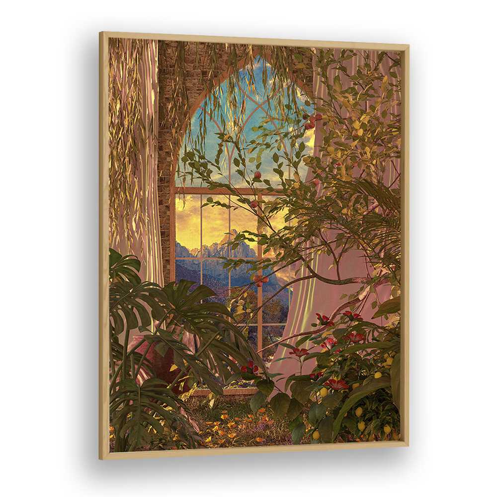 Transform your space with "Indoor Growth," stunning surreal art prints by Cosmo Zach, capturing enchanting nature.