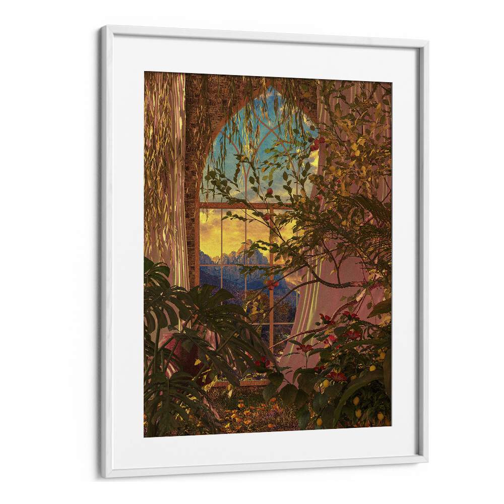Enrich your decor with "Indoor Growth," surreal art prints by Cosmo Zach, blending nature and artistry effortlessly.