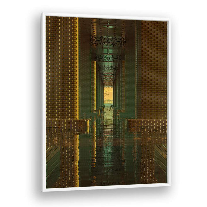 Captivating indoor lake scene by Cosmo Zach, perfect for elevating decor with INDOOR LAKE, SURREAL ART PRINTS.