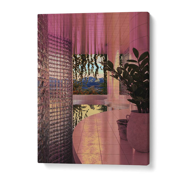 Transform your space with the vibrant Indoor Pool, Surreal Art Prints by Cosmo Zach, showcasing dreamy surrealism.