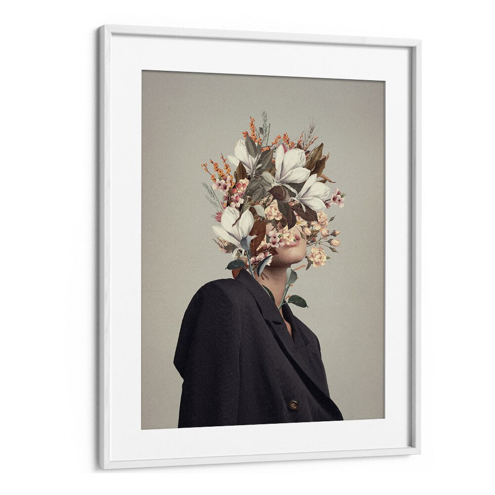 Surreal art print "INFINITE MOMENTS INFINITE AUTUMNS" by Frank Moth, showcasing floral elements and a unique design.