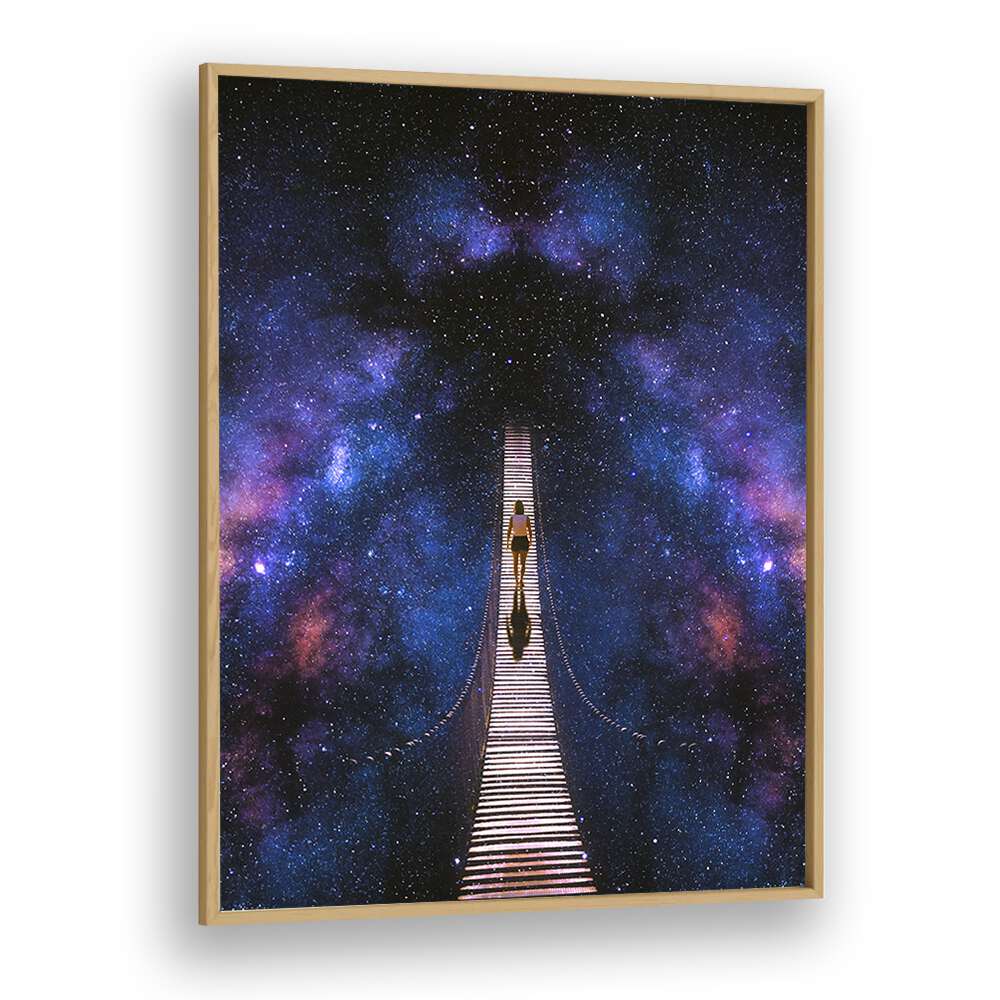 Stunning INFINITY, SURREAL ART PRINTS by Taudalpoi in a sleek oak frame, perfect for adding depth to any space.