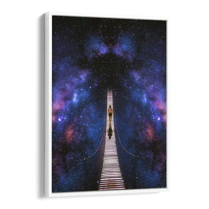 Stunning INFINITY, SURREAL ART PRINTS featuring a cosmic bridge, perfect for captivating any art lover's space.