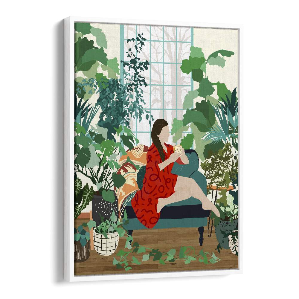 Uma Gokhale's INTROSPECTION, PORTRAITS showcases a woman in a lush setting, celebrating femininity and self-reflection.