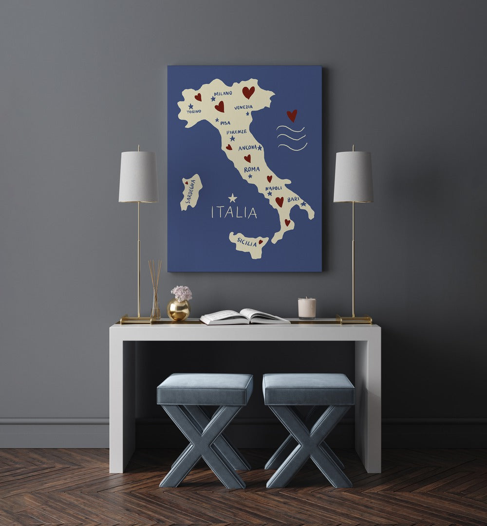 Stylishly designed ITALIYA MAP, TRAVEL POSTERS by Studio Dolci to elevate your space with Italian charm.