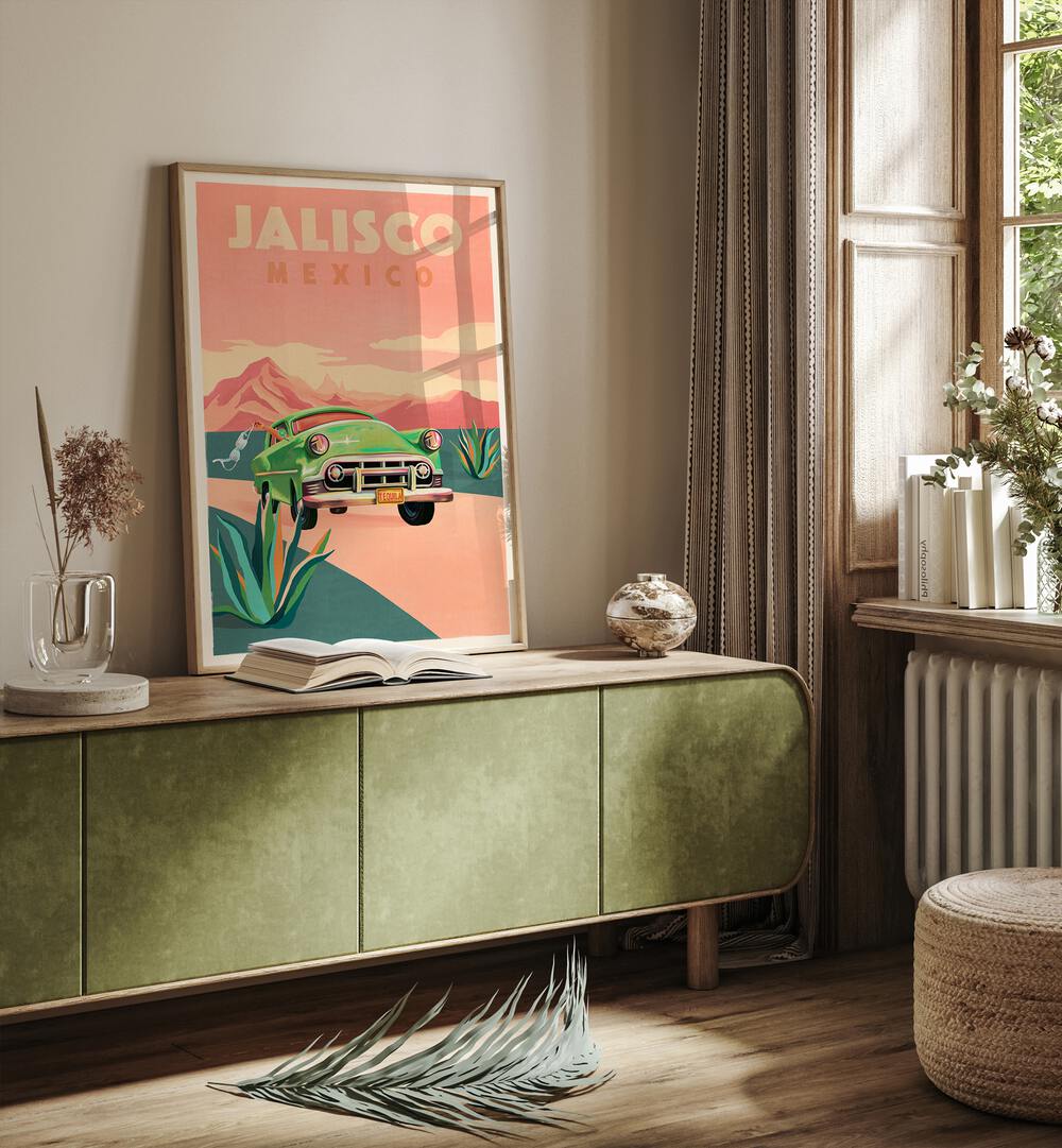 Vibrant Jalisco Mexico travel poster showcasing cultural charm, perfect for home decor enthusiasts. Discover now!