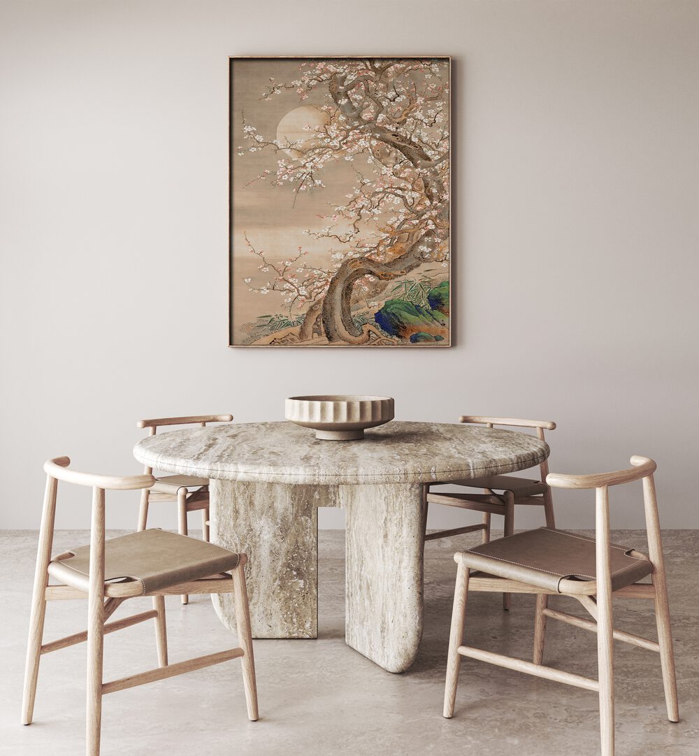 Elegant JAPANESE PLUM BLOSSOMS IN MOONLIGHT (18TH CENTURY), JAPANESE PAINTINGS adding tranquility to your space.