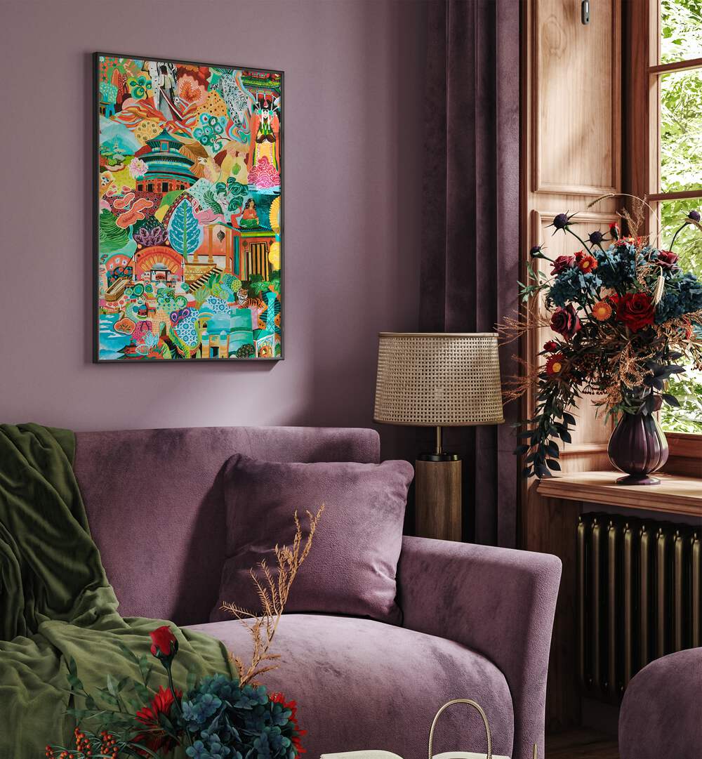 Discover vibrant colors and culture with JOURNEY OF DISCOVERY , INDIAN ART PAINTINGS, enhancing your space beautifully.