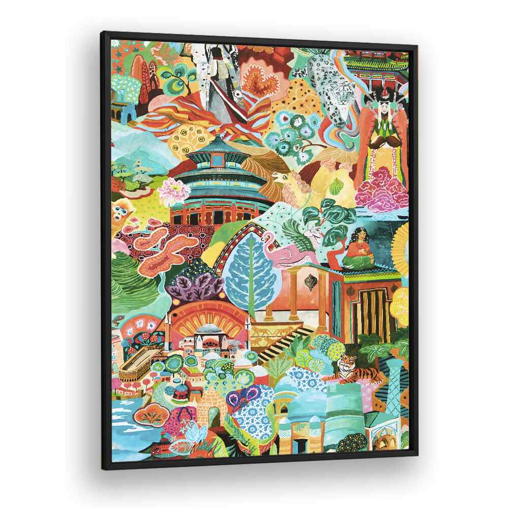 Vibrant JOURNEY OF DISCOVERY, INDIAN ART PAINTINGS framed artwork showcasing rich cultural heritage and artistic brilliance.