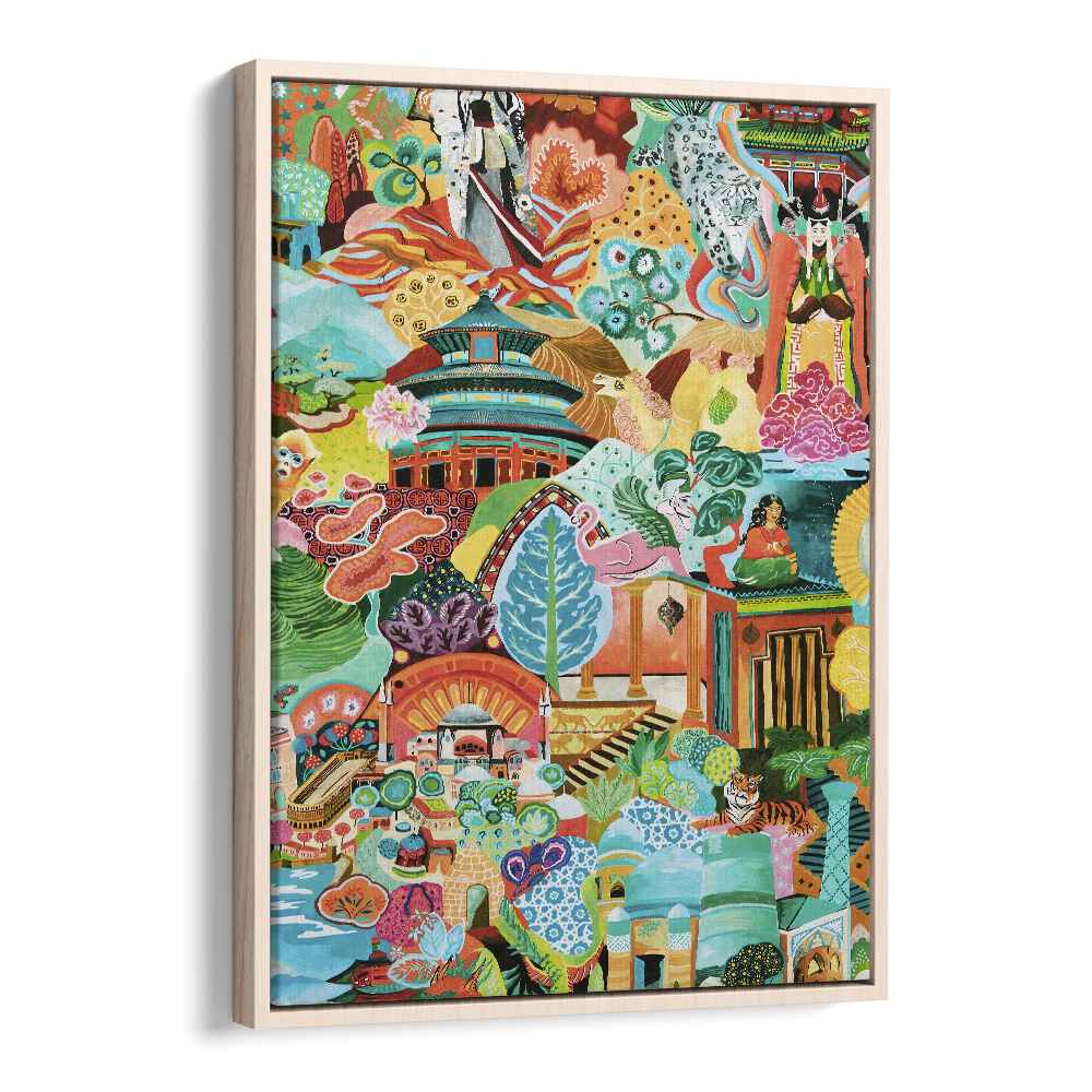 Vibrant JOURNEY OF DISCOVERY, INDIAN ART PAINTINGS showcasing rich cultural heritage, framed elegantly for your space.