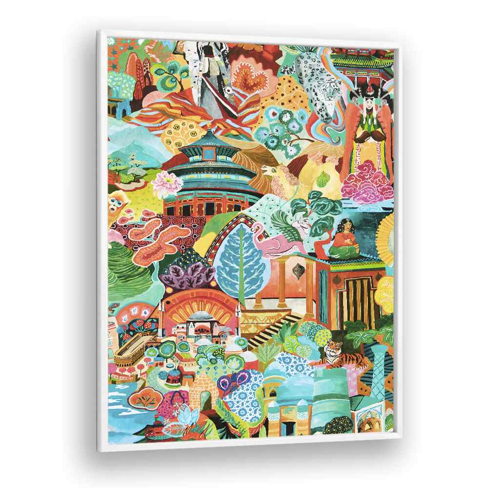 Colorful and vibrant JOURNEY OF DISCOVERY, INDIAN ART PAINTINGS showcasing India's rich cultural heritage. Perfect for any space.