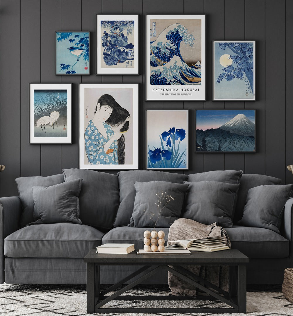 Stylish JAPANESE GALLERY WALL II featuring framed art prints, enhancing your living space with captivating decor. GALLERY WALLS.