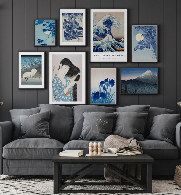 Stylish JAPANESE GALLERY WALL II featuring framed art prints, enhancing your living space with captivating decor. GALLERY WALLS.