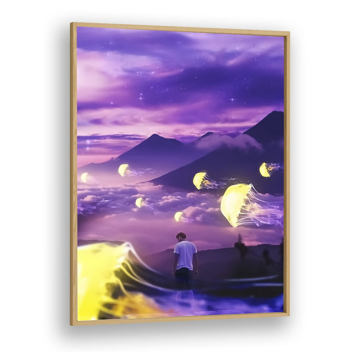Surreal art print "JELLYFISH MOUNTAIN" by Ritvik Takkar, featuring a captivating dreamlike landscape.