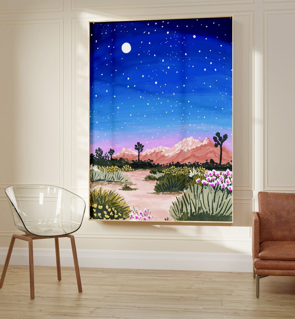 Vibrant JOSHUA TREE, LANDSCAPE PAINTINGS by Sarah Gesek enhance any space with stunning desert scenery.