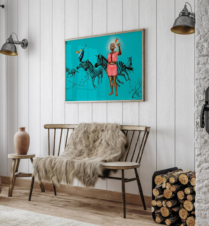 Vibrant KEEP THE COOL, AFRICAN ART PAINTINGS by Christian Beijer, perfect for enhancing any living space.