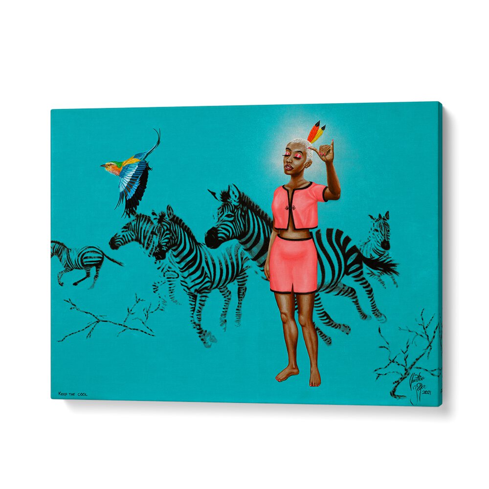 Vibrant KEEP THE COOL, AFRICAN ART PAINTINGS by Christian Beijer, featuring striking colors and unique designs.