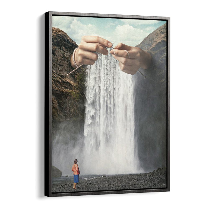 Experience the magic of the KNITTED WATERFALL, SURREAL ART PRINTS by Vertigo Artography, blending creativity and nature.