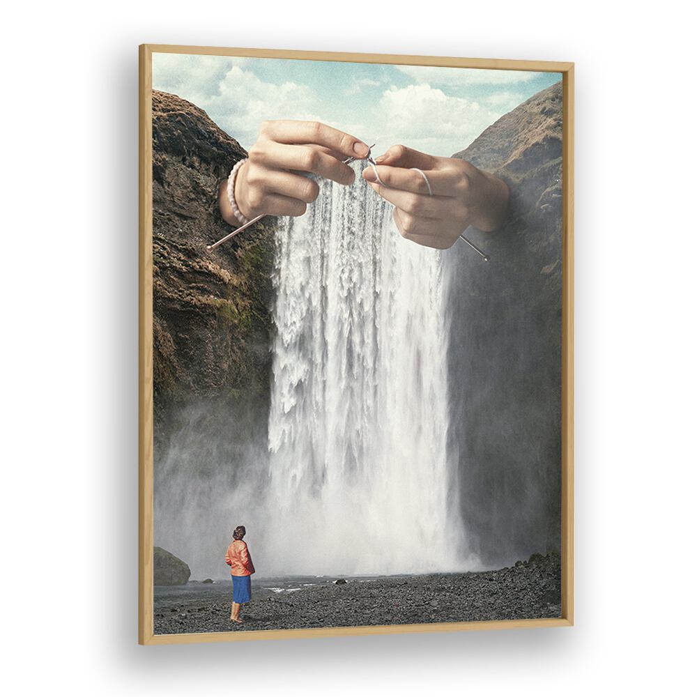 Transform your space with the KNITTED WATERFALL, SURREAL ART PRINTS by Vertigo Artography, a captivating crochet masterpiece.