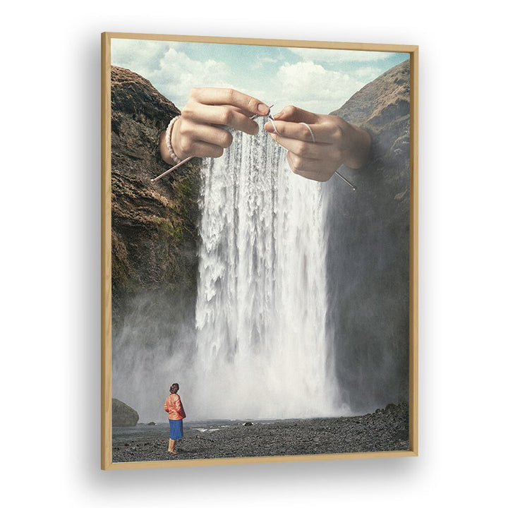 Transform your space with the KNITTED WATERFALL, SURREAL ART PRINTS by Vertigo Artography, a captivating crochet masterpiece.
