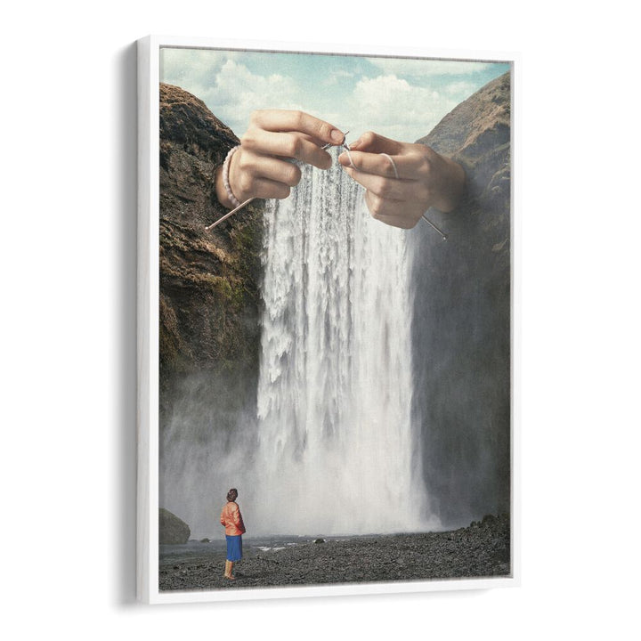Experience the KNITTED WATERFALL, SURREAL ART PRINTS by Vertigo Artography, blending creativity and nature beautifully.