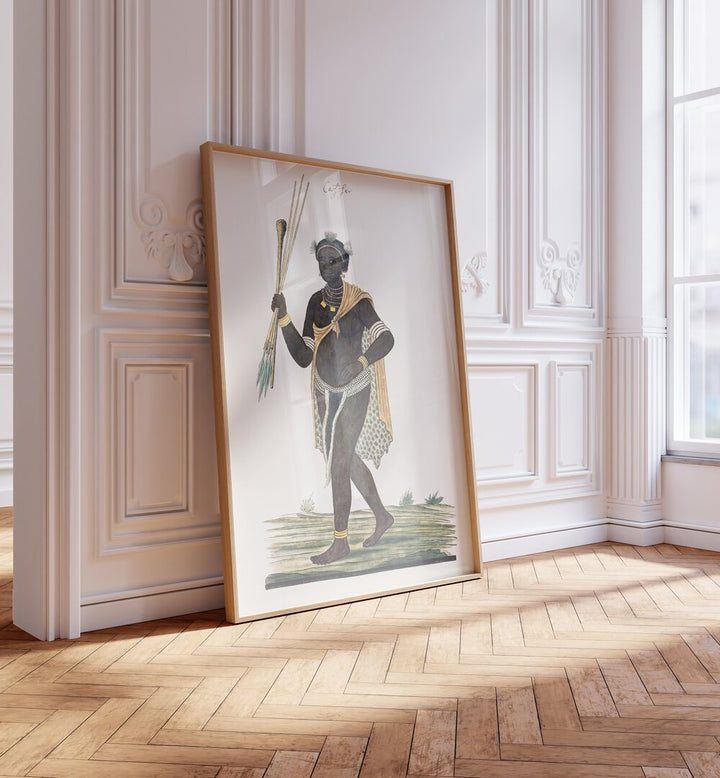 Stunning KNOBKERRIE , AFRICAN ART PAINTINGS showcasing a dynamic running man, celebrating African heritage and culture.