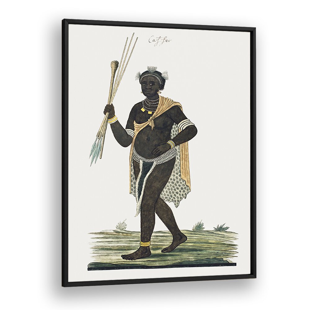 Dynamic KNOBKERRIE, AFRICAN ART PAINTINGS showcase African heritage with a vibrant portrayal of a running man.