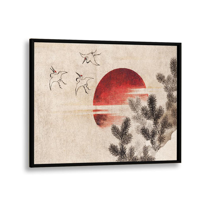 Katsushika Hokusai's "Birds and Sunset, Vintage Paintings" captures serene beauty in timeless elegance.