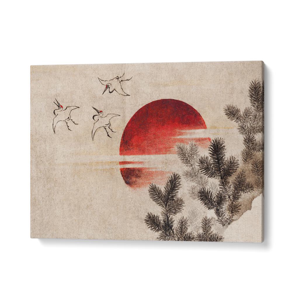Katsushika Hokusai's Birds and Sunset, vintage paintings showcasing serene elegance and timeless beauty.