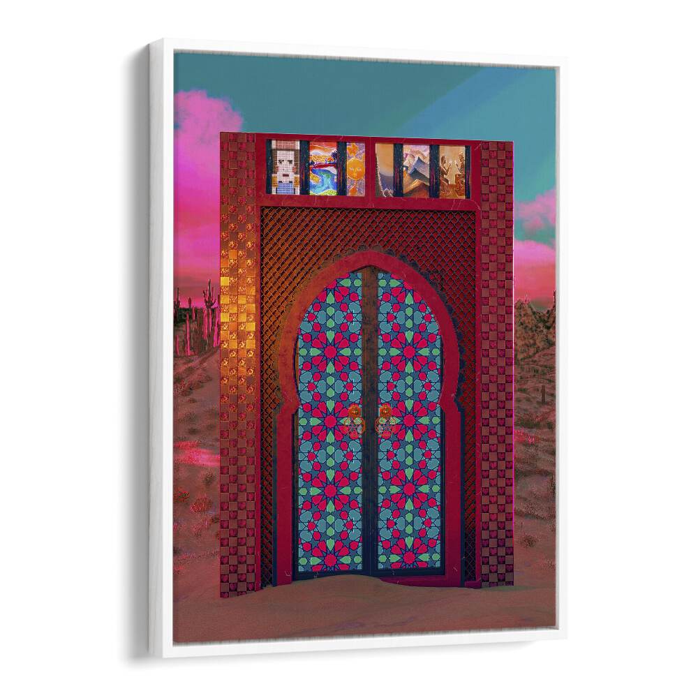 KHALID'S DOOR, SURREAL ART PRINTS by Cosmo Zach showcases a vibrant door design, inviting imagination and creativity.