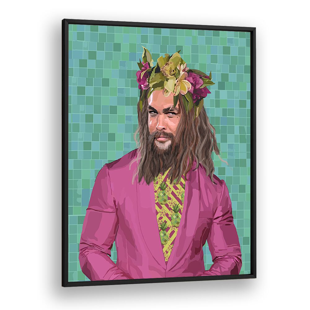Vibrant KING JASON, POP ART PAINTINGS by Lynnda Rakos adds a unique charm to any space with its striking colors.